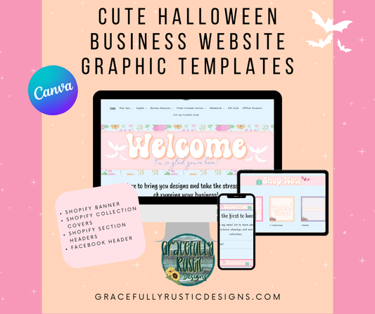 Cute Halloween Website Graphics Template Bundle