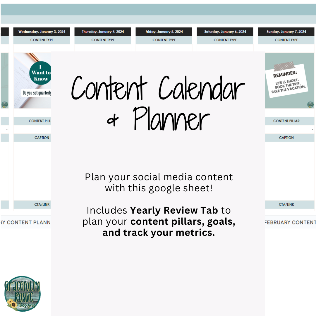 Social Media Content Calendar & Planner | Google Sheets Spreadsheet Template