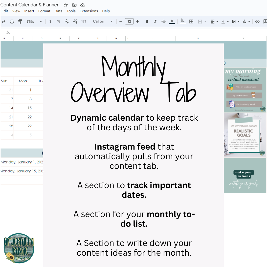 Social Media Content Calendar & Planner | Google Sheets Spreadsheet Template