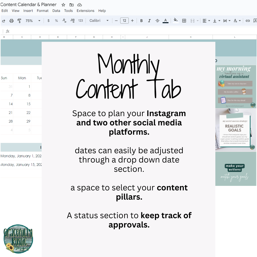 Social Media Content Calendar & Planner | Google Sheets Spreadsheet Template