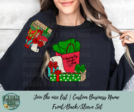 Join the Nice List Shop Small Business Design | Customizable | Full Color | PNG