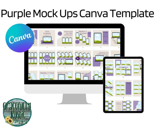 40 Purple Mock-Ups | Canva Template