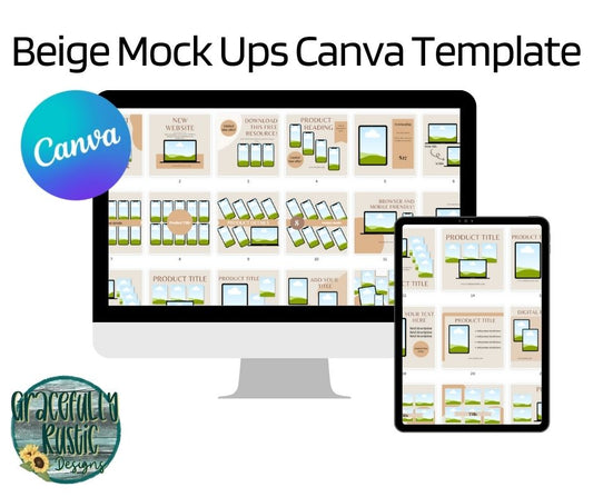 40 Beige Mock-Ups | Canva Template