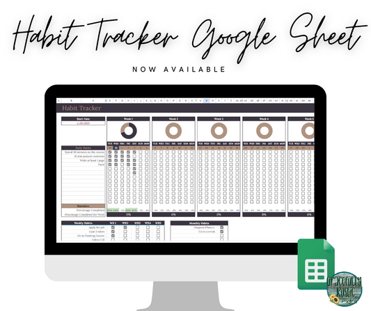 Habit Tracker Monotone | Google Sheets Spreadsheet