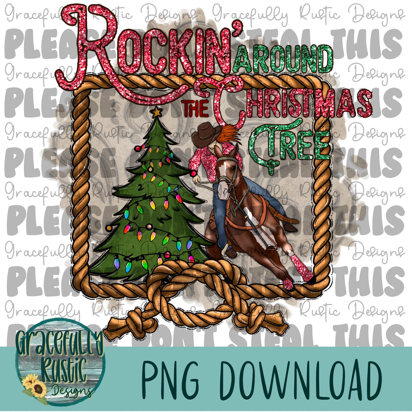 Barrel Racing Rockin Around Christmas Tree | Semi Exclusive Design