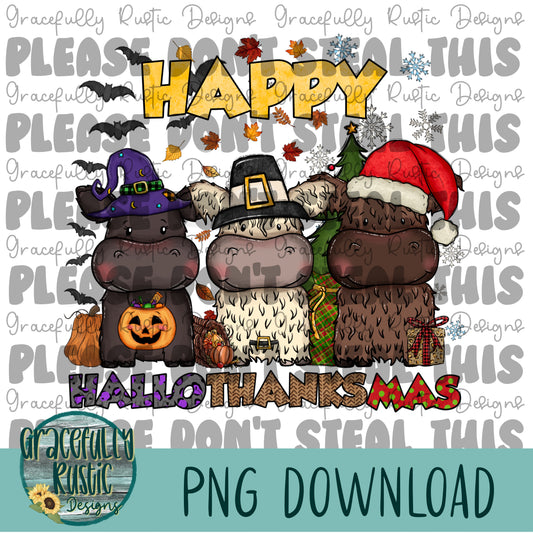 Cute Cows Happy HalloThanksMas | Semi Exclusive Design