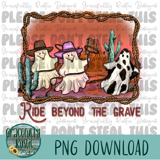 Ride Beyond the Grave | Halloween | Full Color | PNG