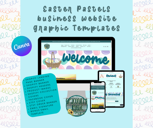 Easter Pastels Business Website Graphics Template Bundle