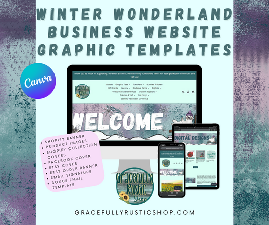 Winter Wonderland Business Website Graphics Template Bundle