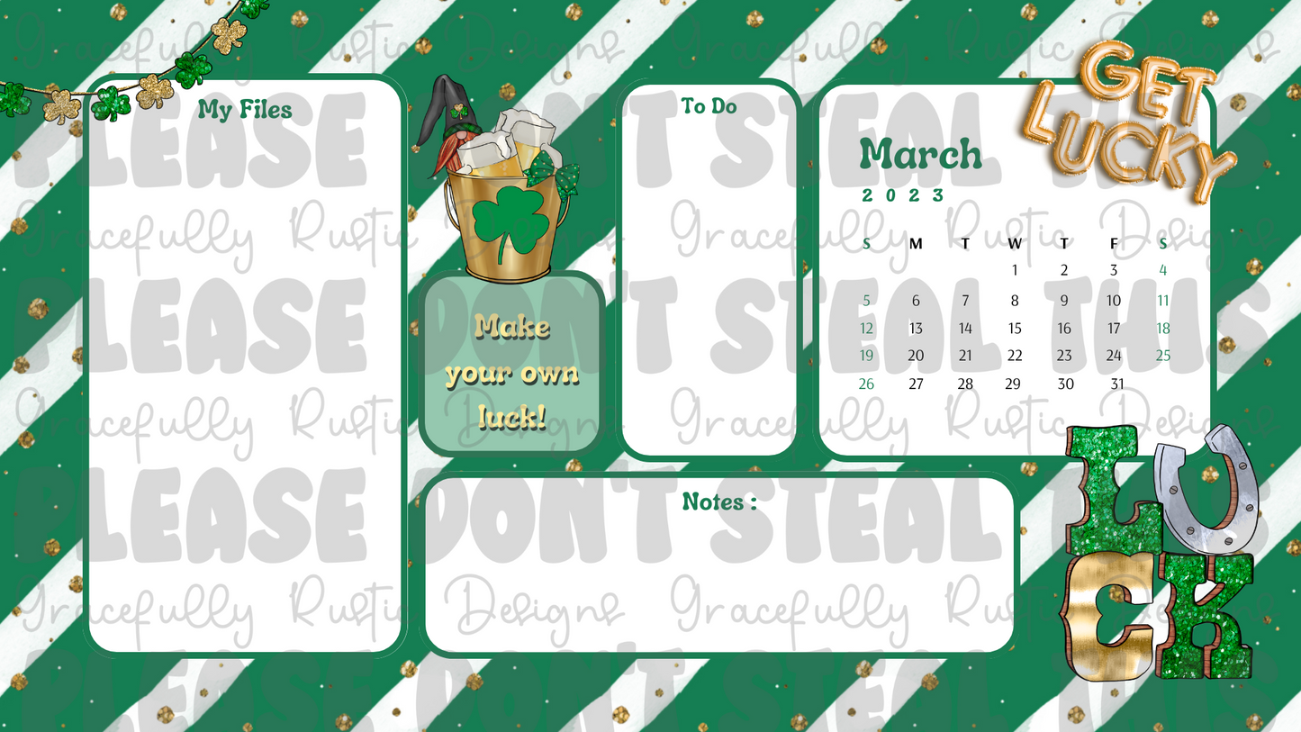 March 2023 | Get Lucky | Desktop Organizer