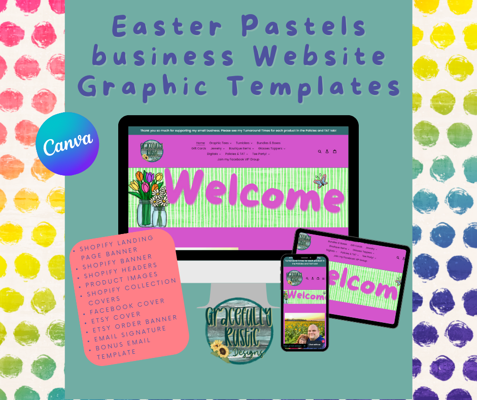 Spring Sunshine Business Website Graphics Template Bundle