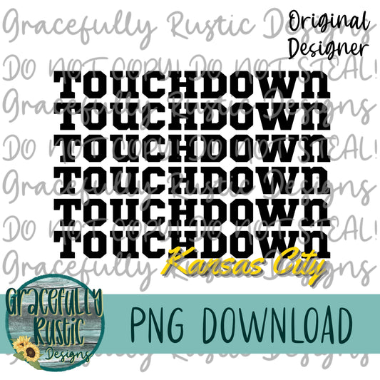 Touchdown Kansas City Yellow | KC Chiefs | Full Color | PNG