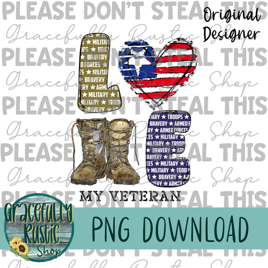 Love My Veteran | Full Color | PNG