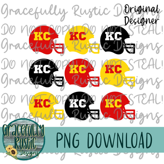 KC Helmets | KC Chiefs | Full Color | PNG