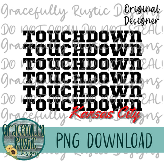 Touchdown Kansas City Red | KC Chiefs | Full Color | PNG