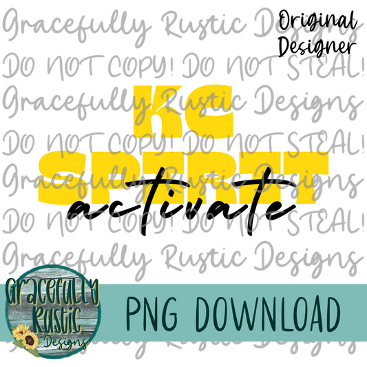 KC Spirit Activate Yellow | KC Chiefs | Full Color | PNG