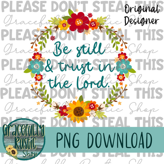 Be Still Fall Wreath | Full Color | PNG