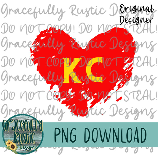 KC Heart | KC Chiefs | Full Color | PNG