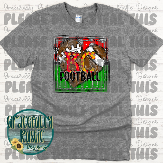 KC Football Heart Field | KC Chiefs | Full Color | PNG