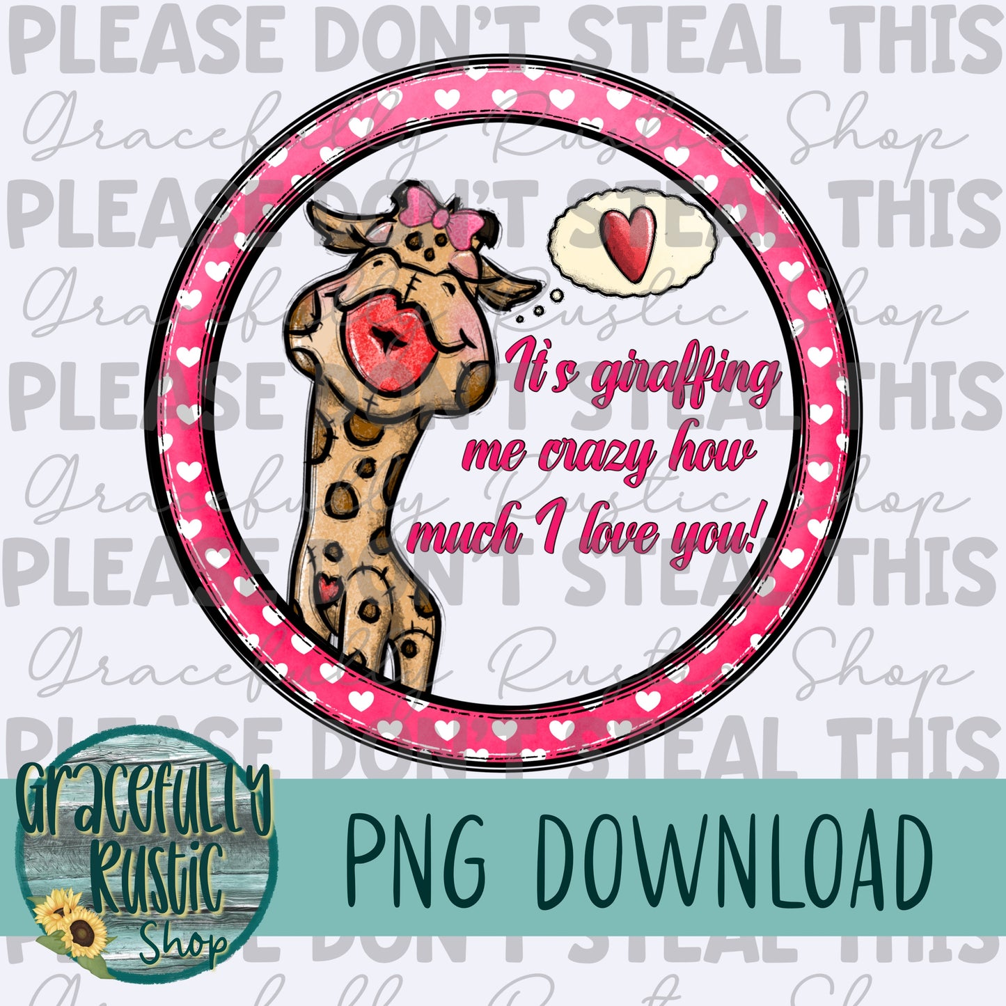 Giraffing me crazy | Full Color | PNG