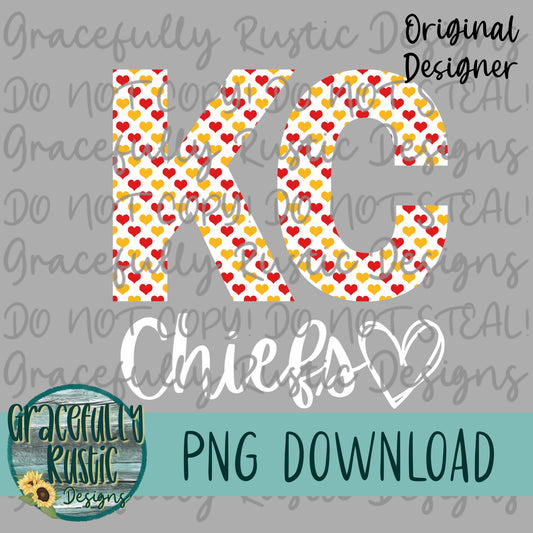 Hearts KC Chiefs | KC Chiefs | Full Color | PNG