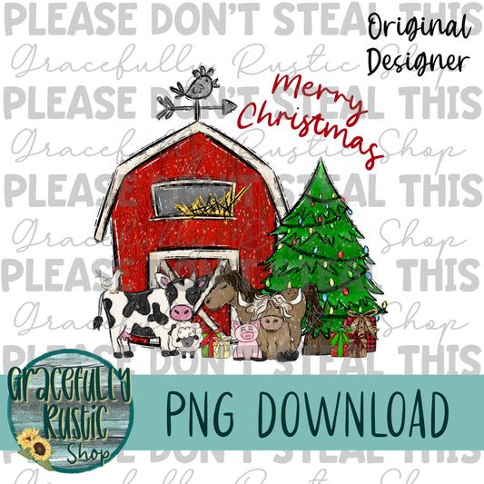 Mery Christmas - Barn | Full Color | PNG