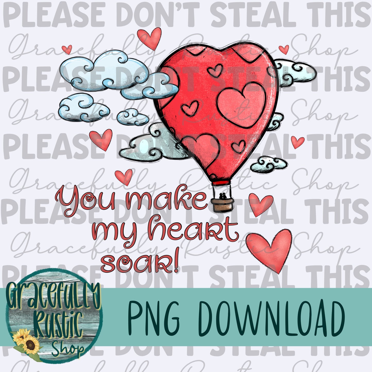 You make my heart soar | Full Color | PNG